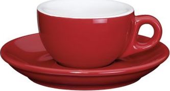 Cilio Porcelanowa Cilio Roma filiżanka do espresso ze spodkiem, 50 ml, czerwona