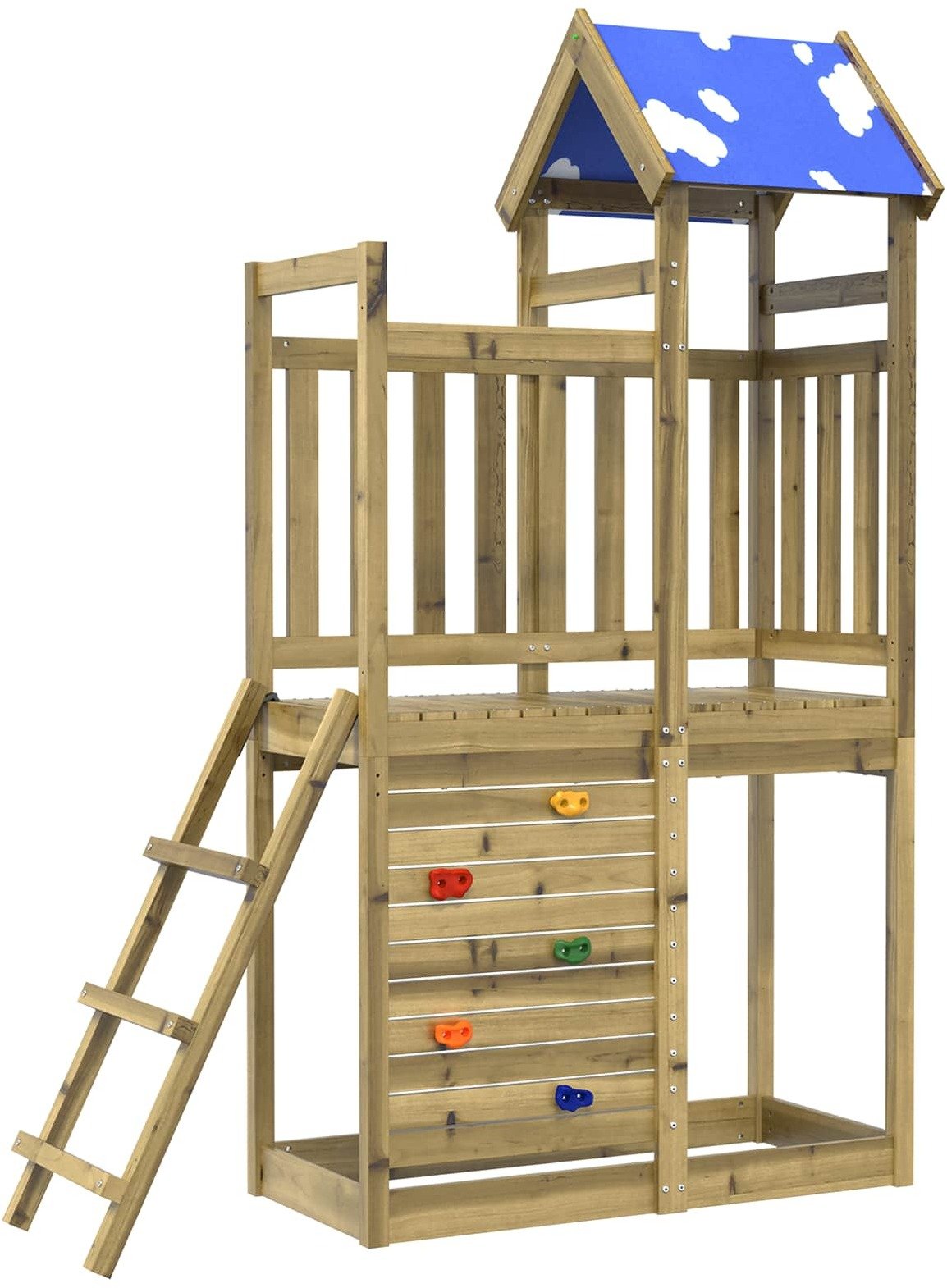 vidaXL Wieża zabaw Brązowy Drewno impregnowane lite