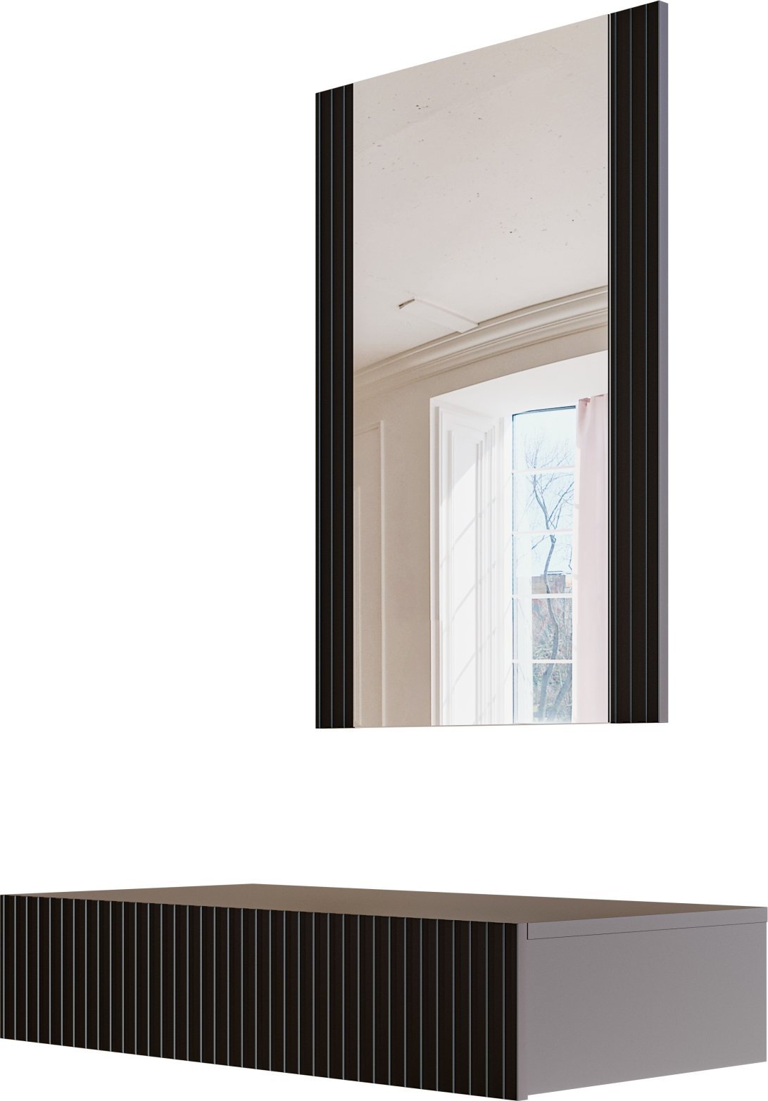 Triton Toaletka z lustrem PAFOS 80x41,6x100 czarny mat