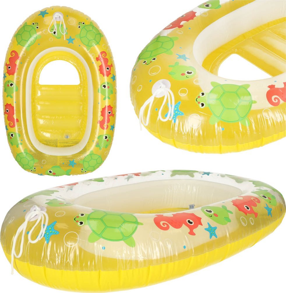 KIK BESTWAY 34037 Materac dmuchany do pływania ponton łódka materac plażowy żółty 3-6 lat