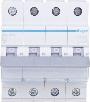 Hager Wyłącznik nadprądowy 4P B 63A 6kA AC (MBN463E)