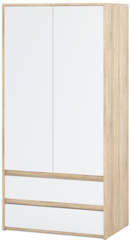 Szafa Garderoba 90cm 2 Szuflady Półki Drążek Salon Sypialnia Sonoma Biały