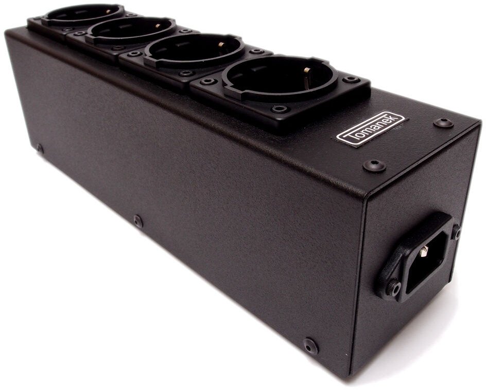 Tomanek TAP4S+ - listwa zasilająca SLIM jednorzędowa do sprzętu audio z filtrem sieci oraz dc blockerem