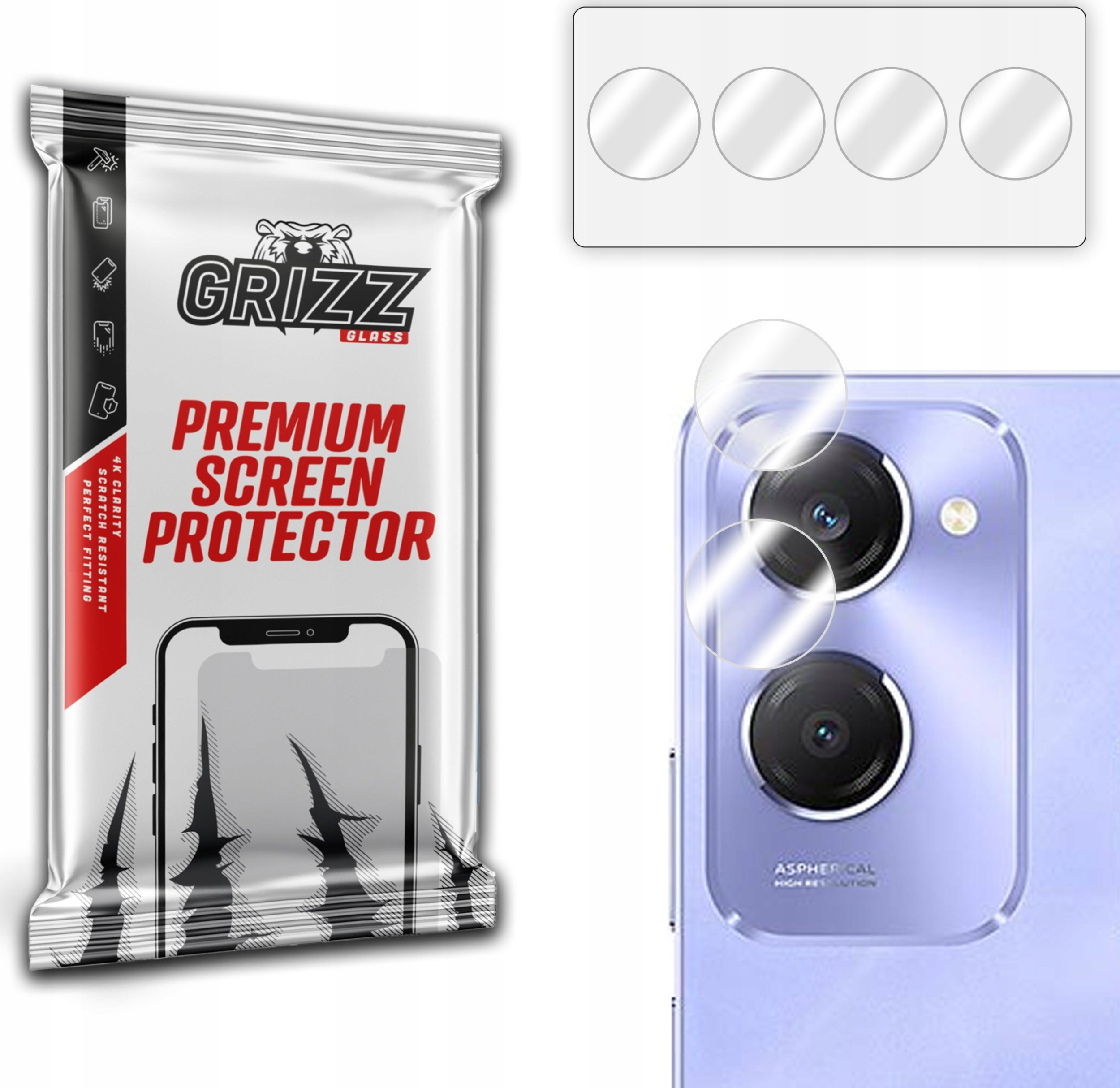 GrizzGlass Szkło na aparat GrizzGlass HybridGlass Camera do Vivo Y28S
