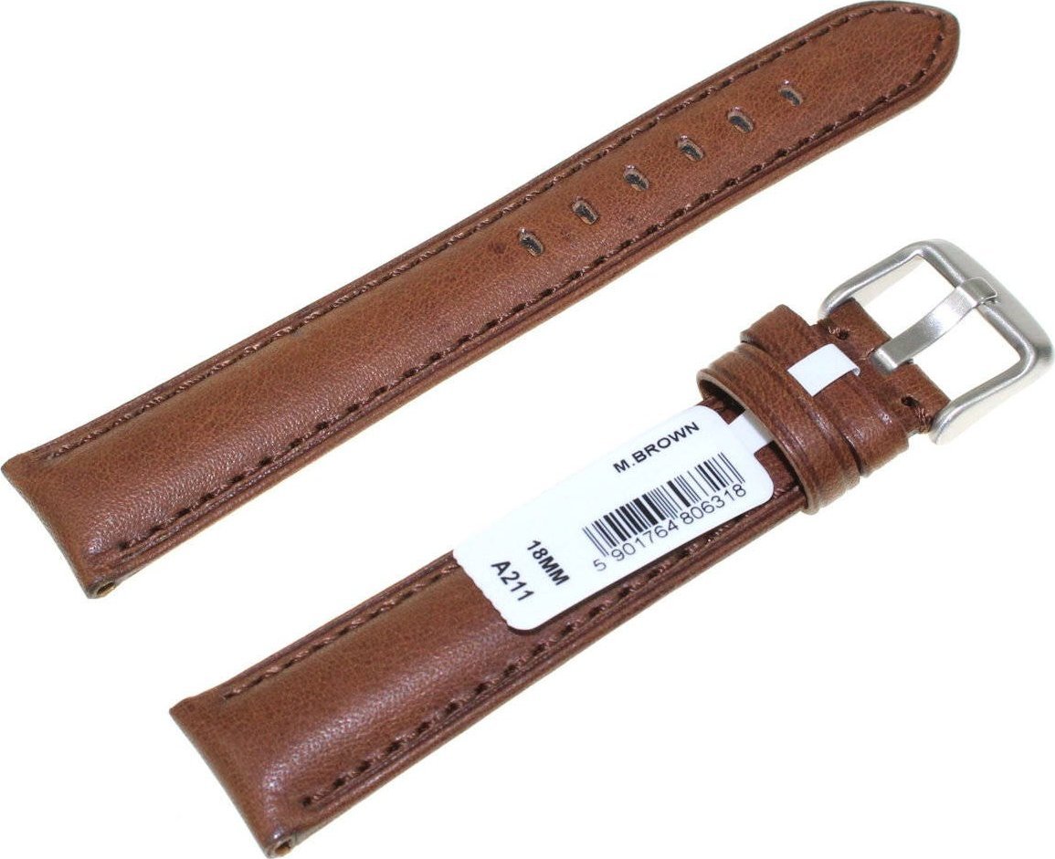 Chermond Skórzany pasek do zegarka 18 mm A211.18 brązowy
