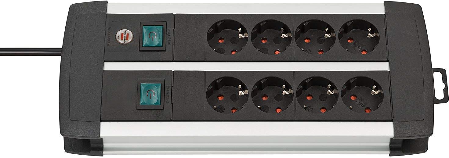 Listwa zasilająca Brennenstuhl Premium-Alu-Line 8 gniazd 3 m czarno-srebrna (1391000908)