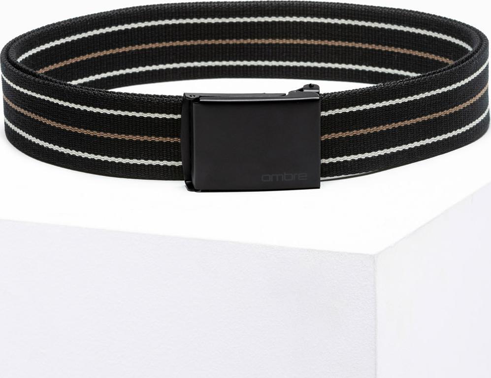Ombre Pasek męski parciany - czarny A648