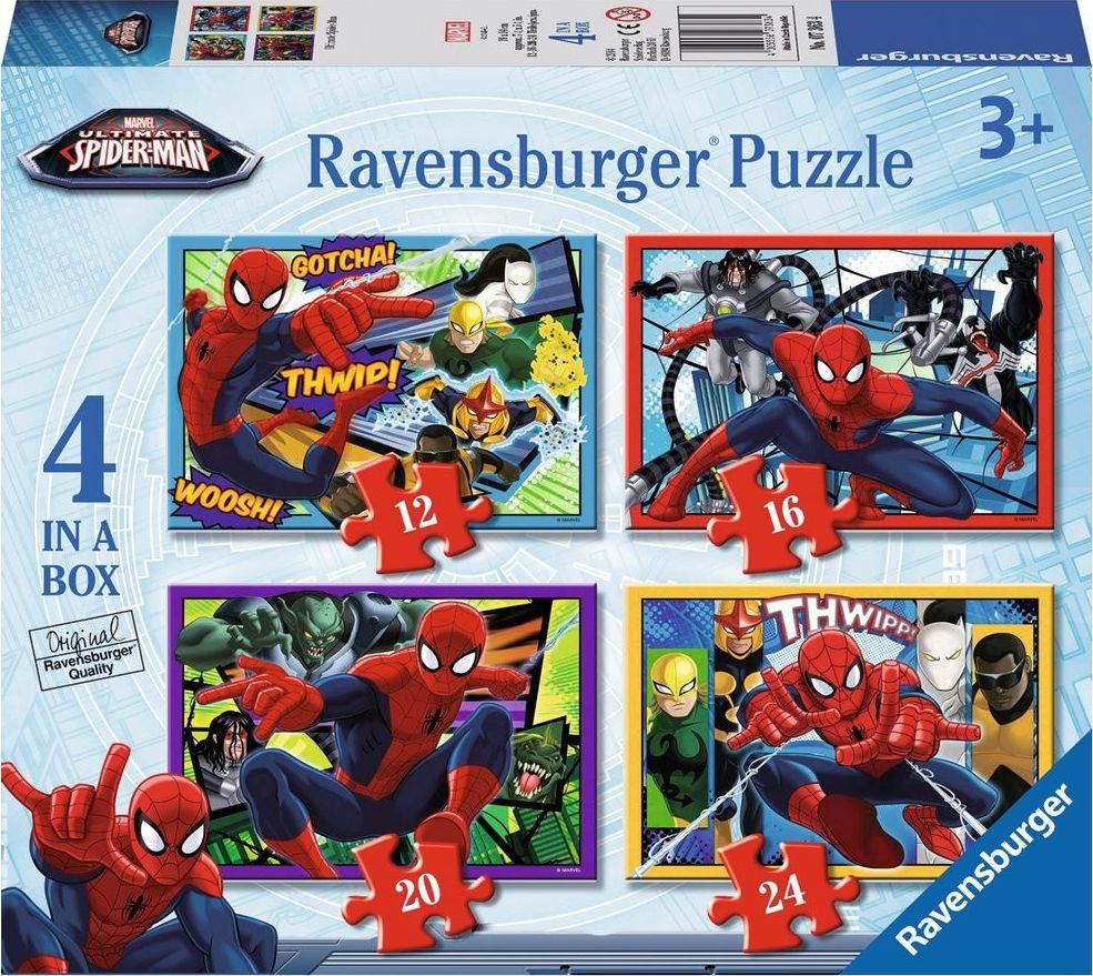 Ravensburger Puzzle 4w1 12/16/20/24 elementy - Ultimate Spider-Man
