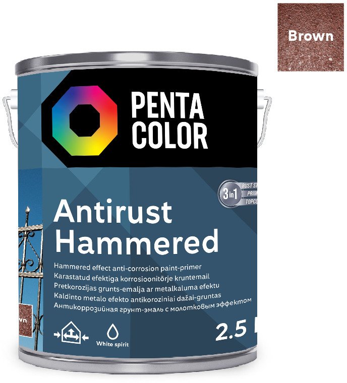 Pentacolor PAINT PENTAC ANTIRUST HAMMERED BRN 2,5L