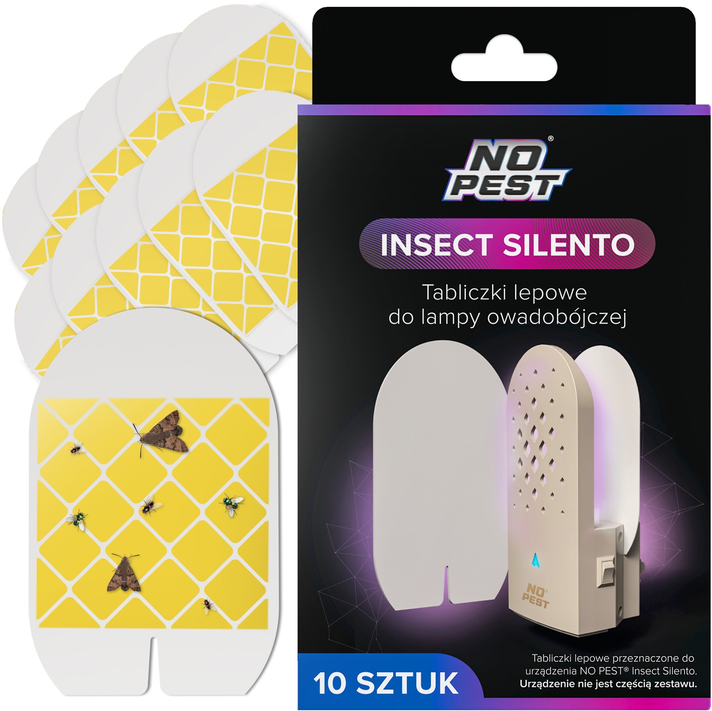 Tabliczki Lepowe Zestaw Lepów Wkłady Lepy do Lampy Owadobójczej "Insect Silento" (10 szt)