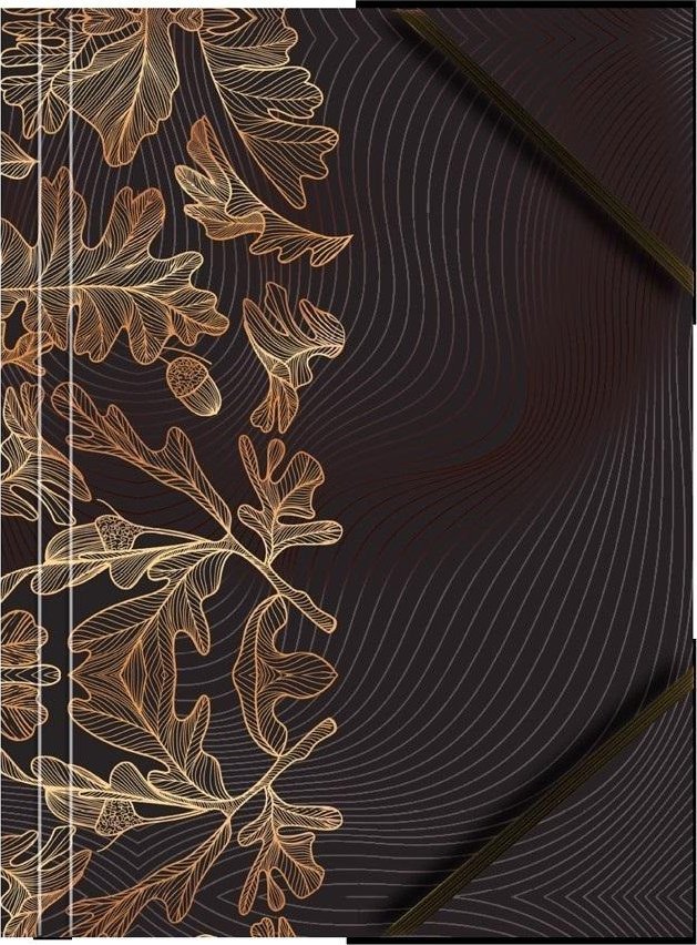 Teczka A4 kartonowa z gumką narożną liście (6szt)