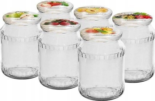 Browin Słoik szklany na przetwory z zakrętką 720ml 6szt
