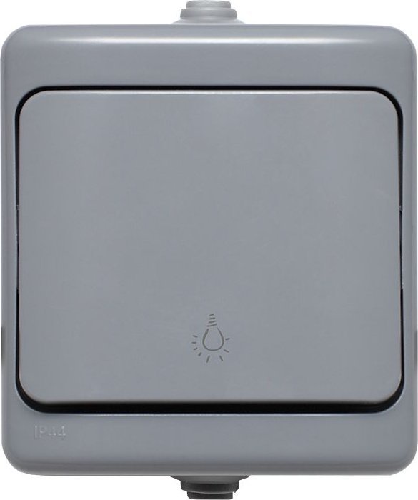 KOS BRYZA Przycisk światło IP54 10AX 250V szary 180003