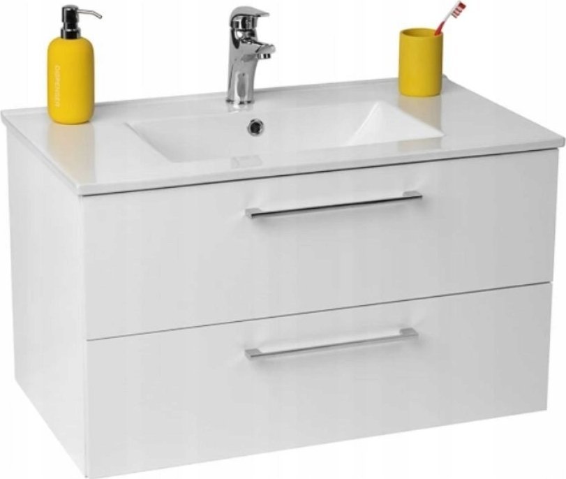 Stamar Szafka łazienkowa z umywalką 80 cm biała połysk