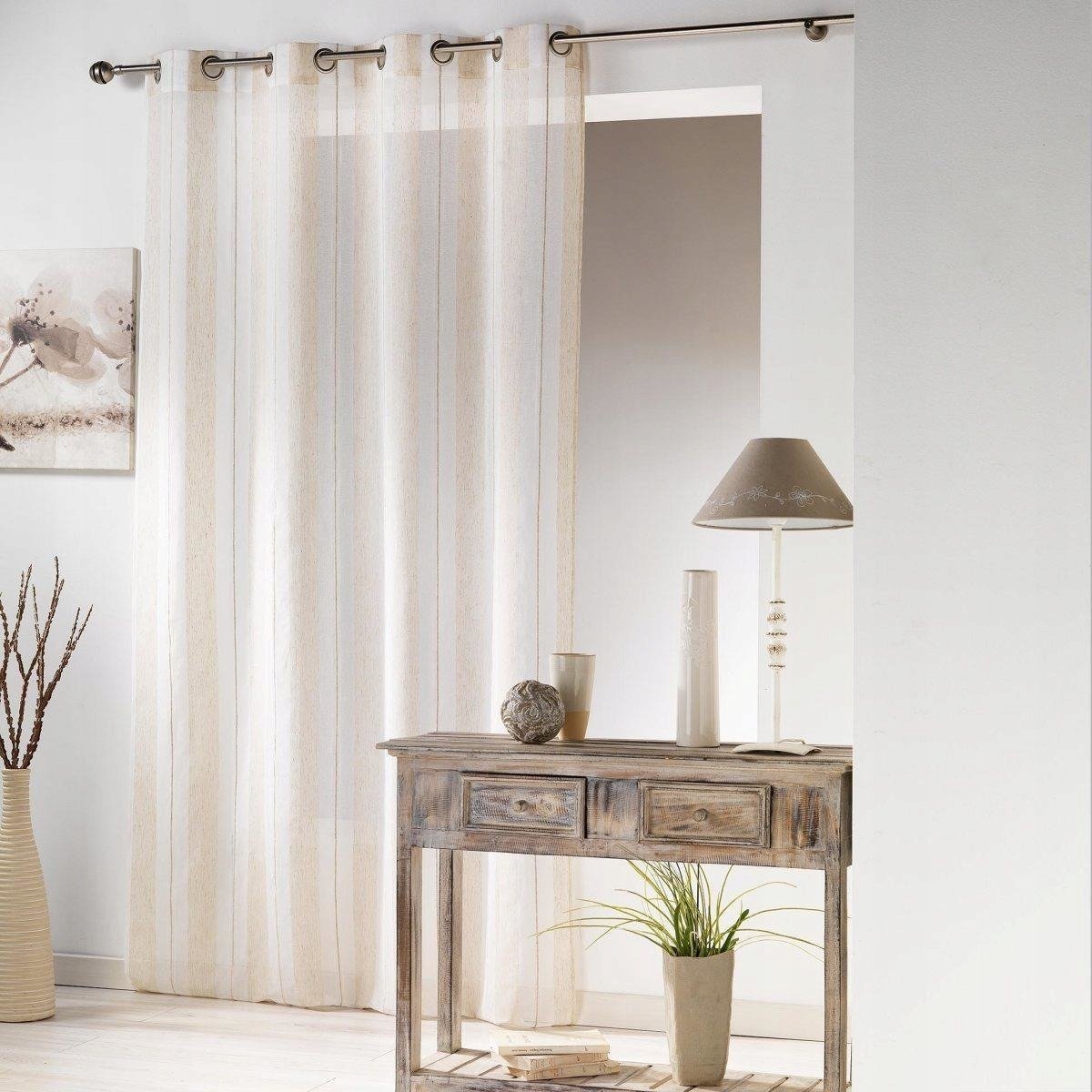 Douceur d`Interieur Firana okienna na przelotkach HELIOS, 140 x 240 cm, kolor lniany