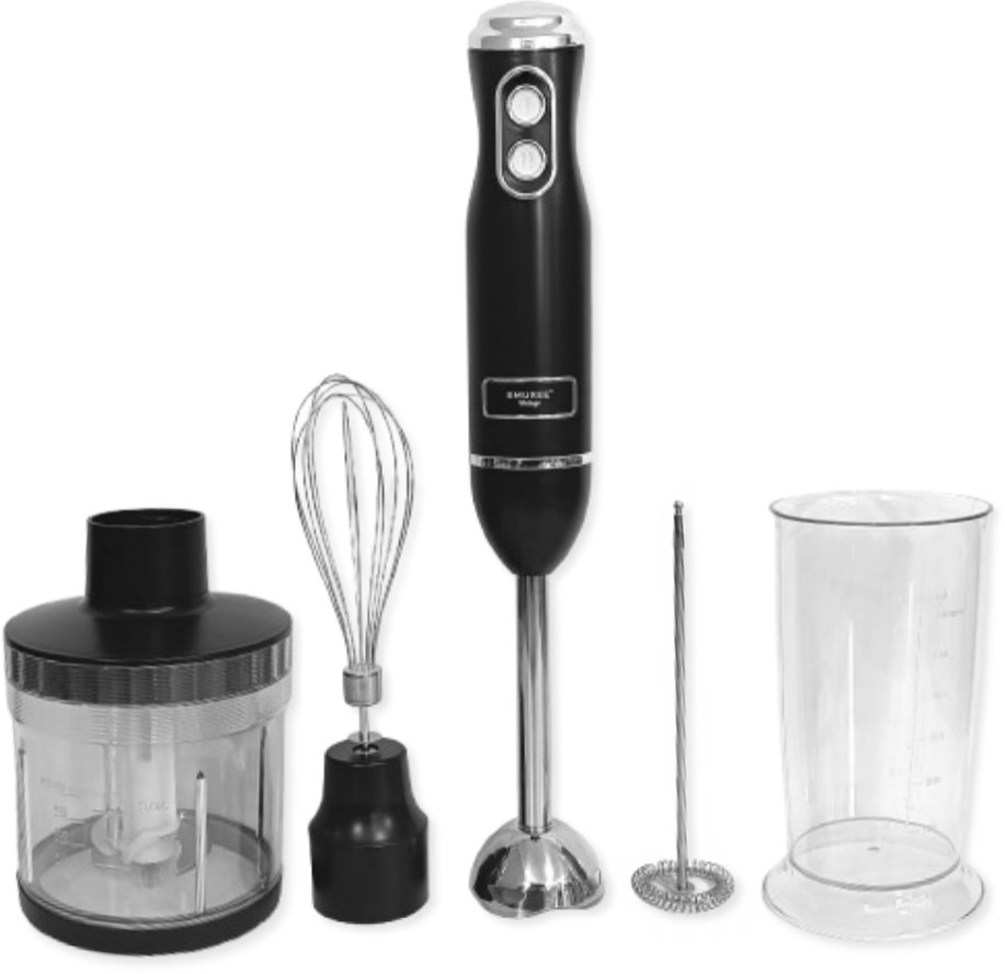 Blender ręczny 4w1 - SMUKEE Vintage 700W Czarny