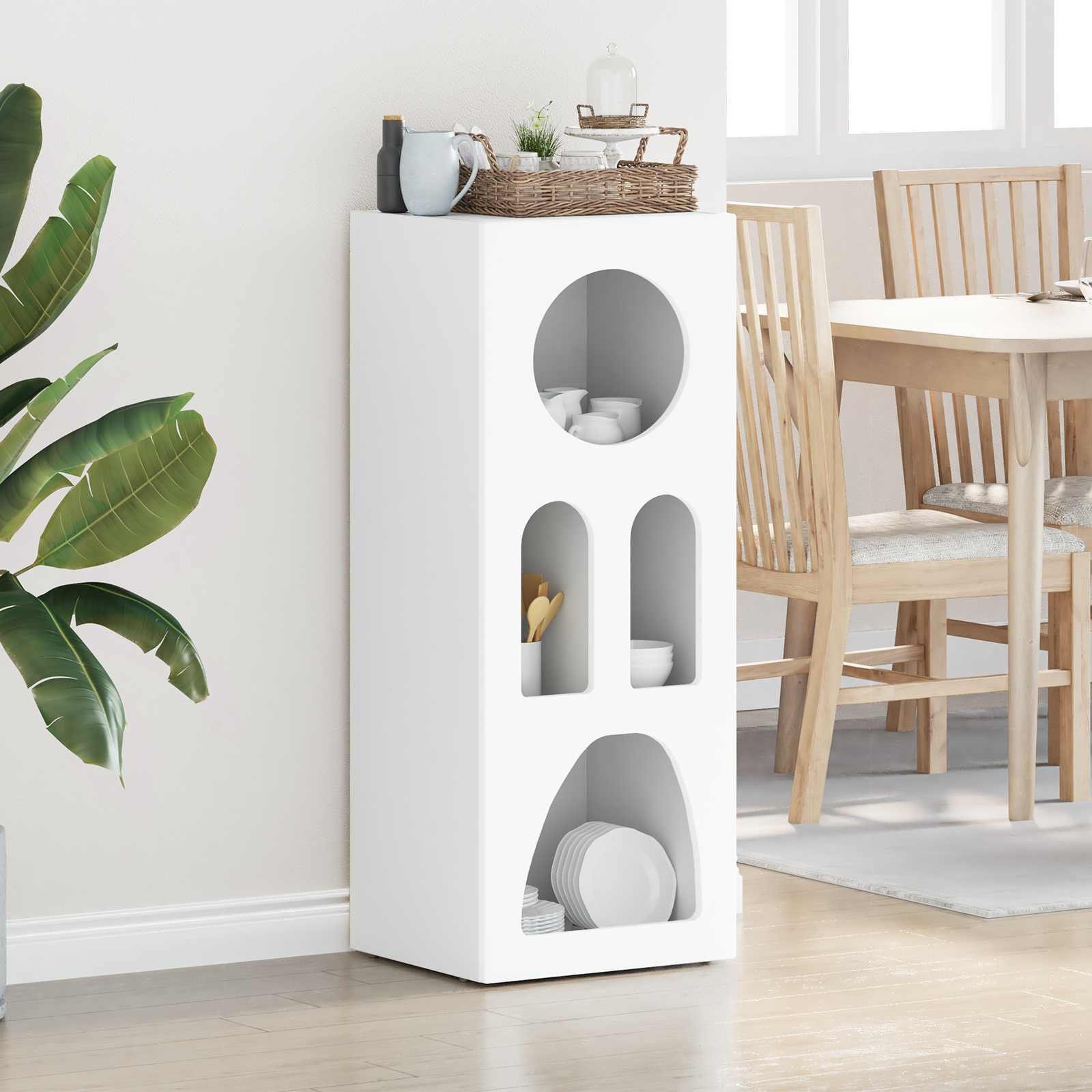 vidaXL Bufet Biały 40 x 35 x 100.5 cm Materiał z drewna pochodzenia