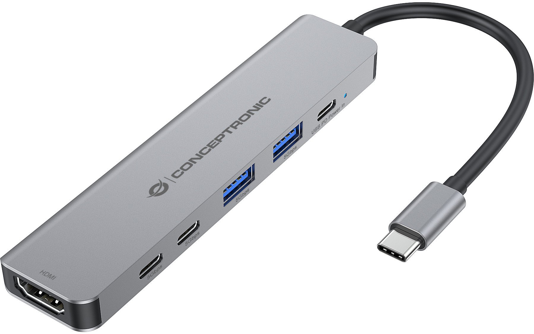 CONCEPTRONIC 6-1 Dock USB-C->HDMI,2xUSB-A,3xUSB-C,+ 25cm gr