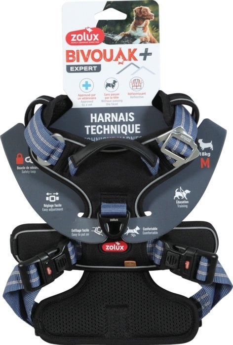 ZOLUX Szelki dla psa BIVOUAK M niebieskie