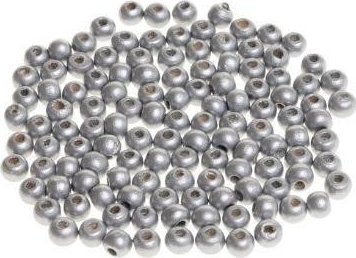 Koraliki drewniane do nawlekania srebrne 8mm 120sz