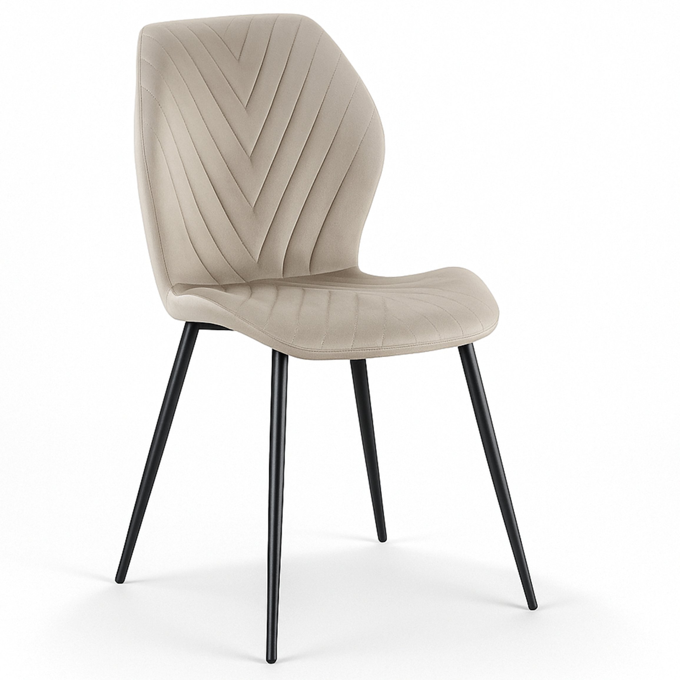 Stylowe krzesło taupe Zoya welur tapicerowane kuchni salonu jadalni