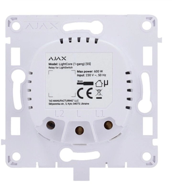 SMART HOME LIGHTCORE 1GANG/52136 AJAX 52136 (4823114029288)