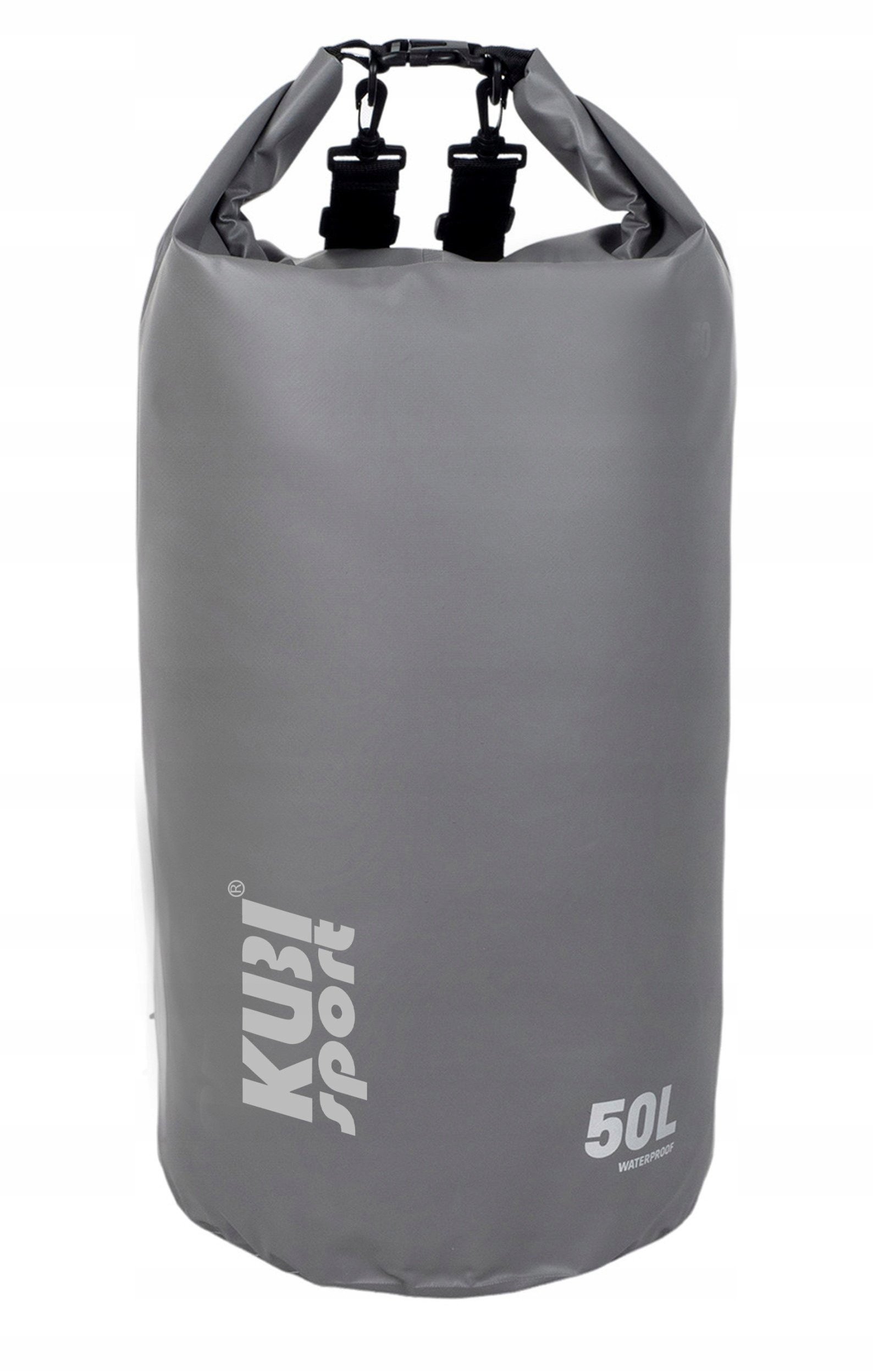 Wodoodporna Torba Worek Wodoszczelny na Łódź Kajak Szary KUBISPORT 50 l