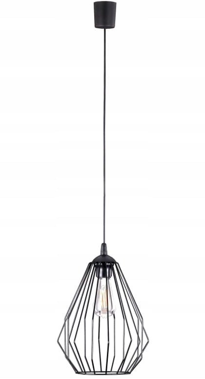 Lampa sufitowa wisząca 1xE27 Czarna metalowa 110cm nowoczesna rustykalna