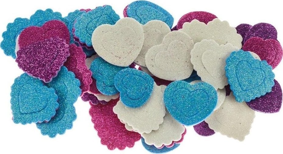 Naklejki z pianki serca 48szt