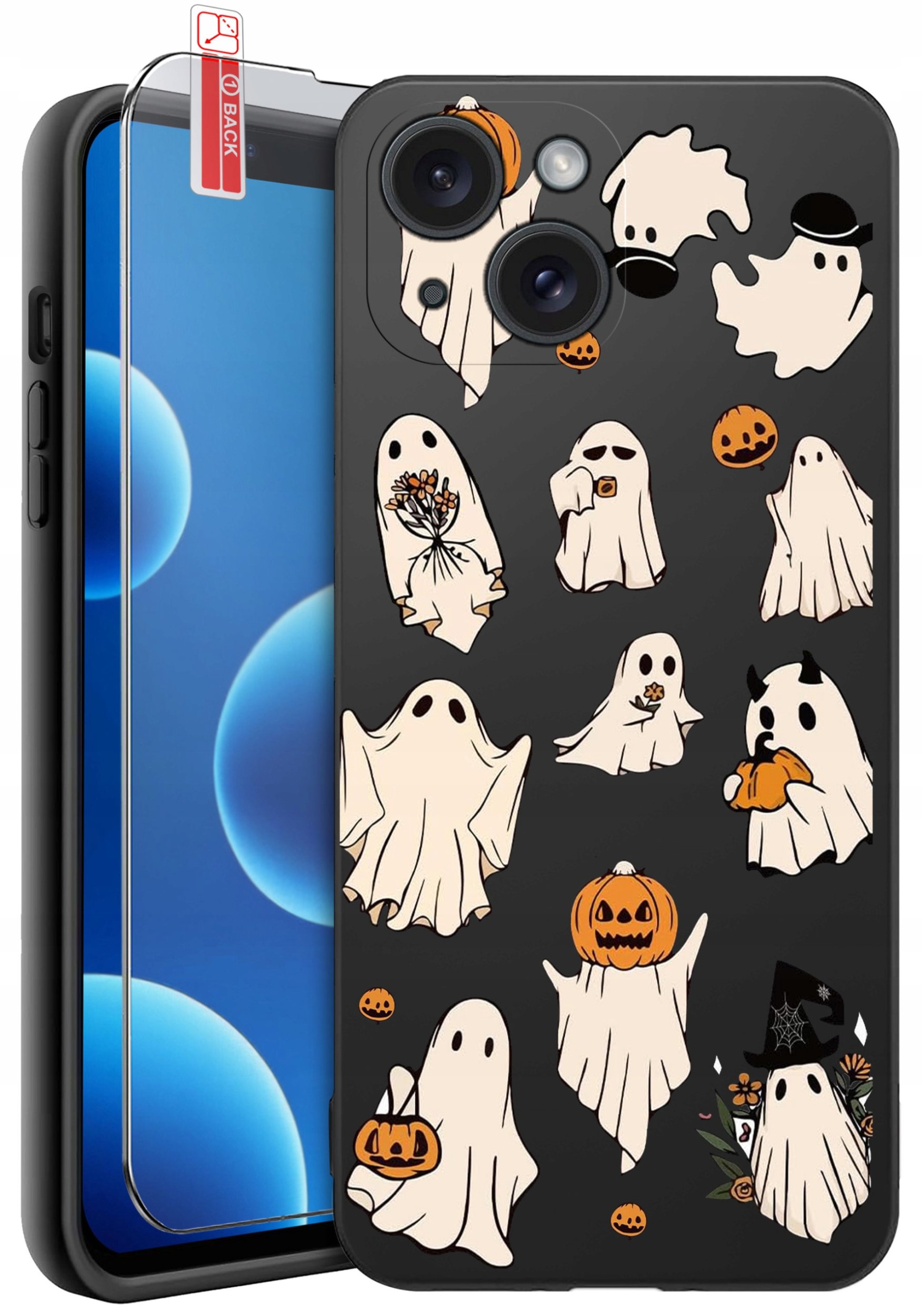 ETUI do iPhone 13 | 14 | WZORY | SILIKONOWE MATT CASE + SZKŁO 9H