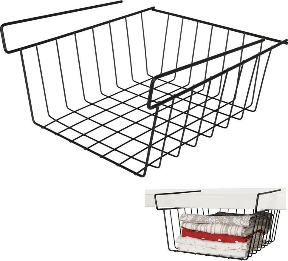 Vilde Kosz koszyk podwieszany pod półkę organizer czarny metalowy loft 27,5 cm