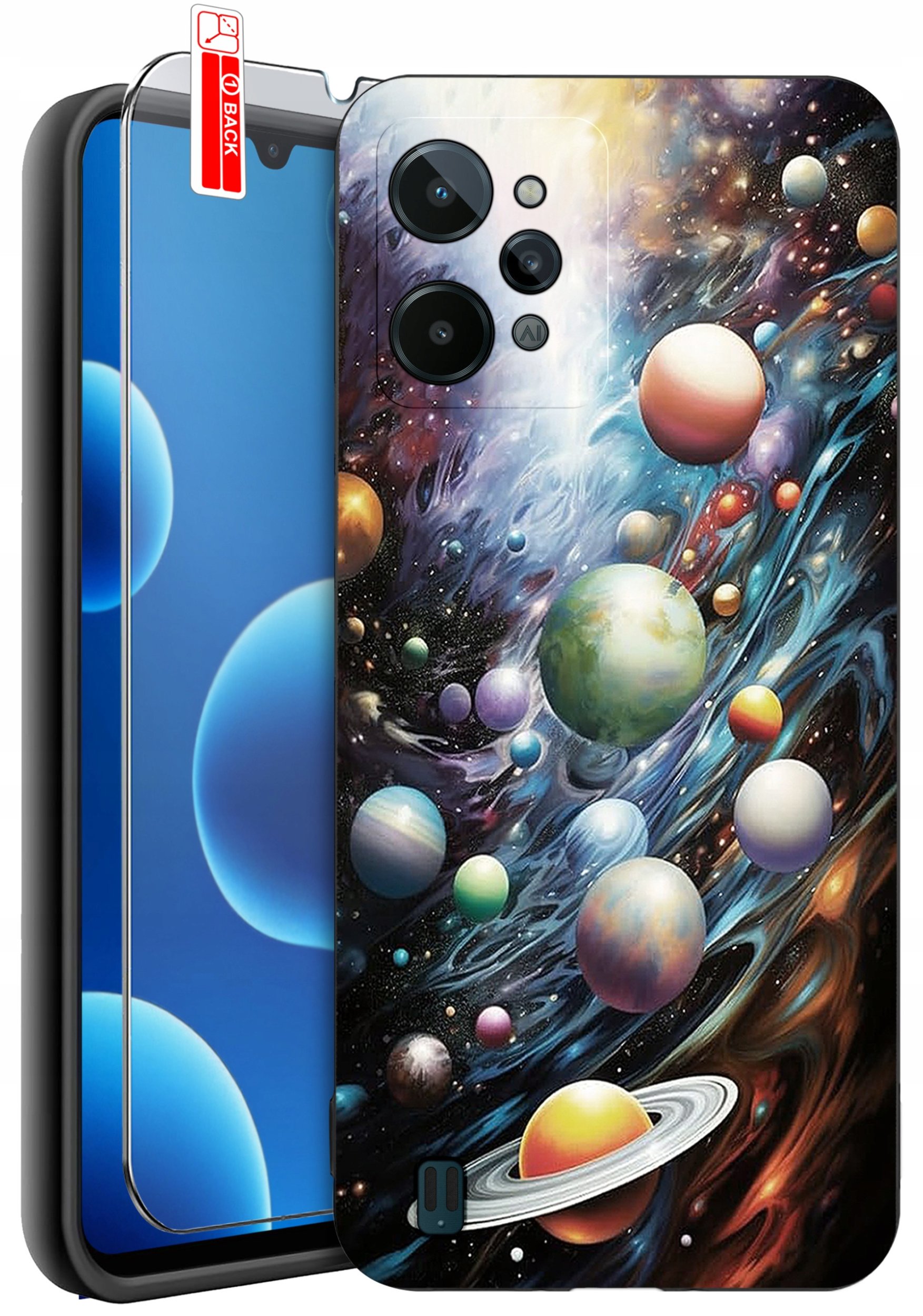 krainaGSM ETUI do Realme C31 | WZORY | SILIKONOWE MATT CASE + SZKŁO 9H