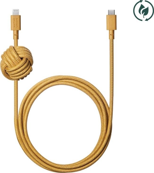 Kabel USB Native Union USB-C - Lightning 3 m Żółty (NCABLE-CL-KFT-NP)
