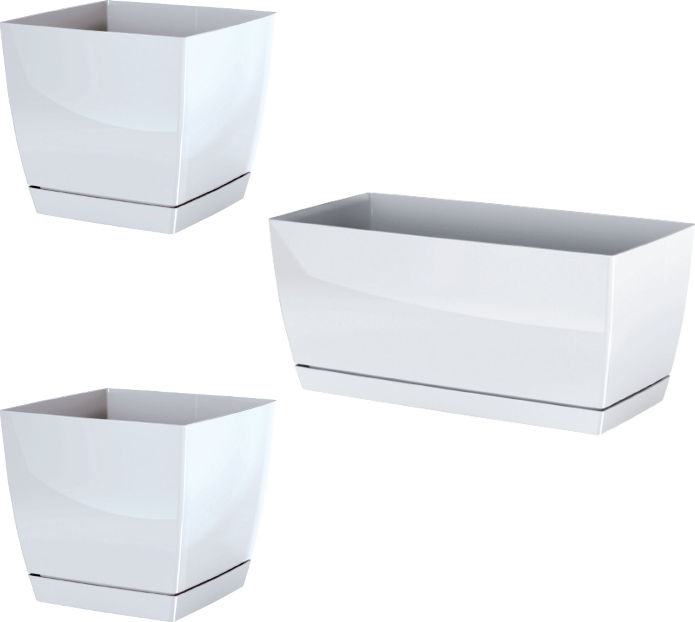 Dikel 3x Doniczka COUBI + Podstawka Kwietnik Kaktusiarka