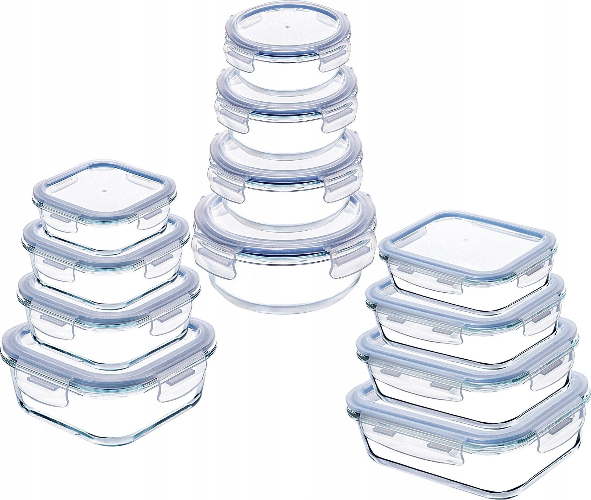 Kadax 12x KADAX Zestaw Pojemników Na Żywność Szklane Pokrywką Pudełko Śniadaniowe