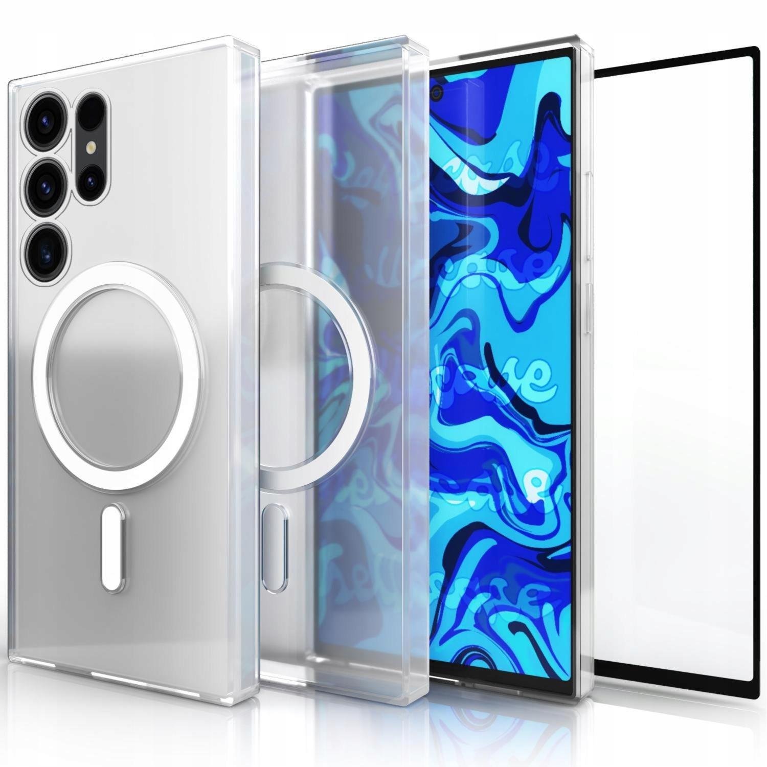 Etui Do Magsafe Do Samsung Galaxy S24 Ultra (Przezroczyste, Case) Szkło