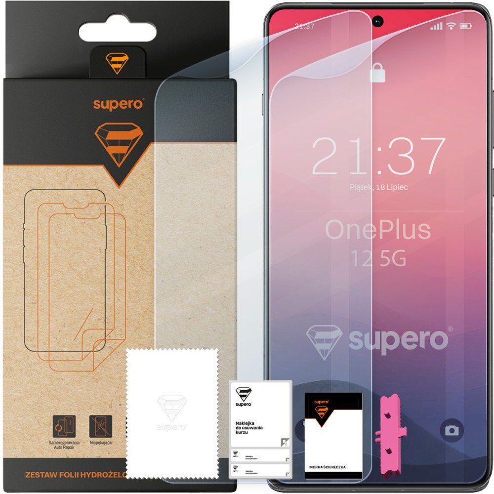 Folia hydrożelowa do OnePlus 12, Supero, 2 szt. + aplikator