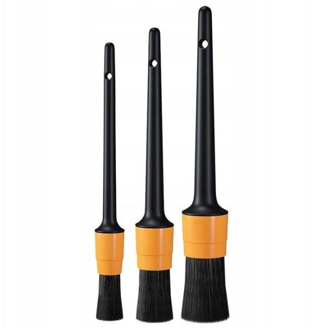 zestaw 3 pędzelków do detailingu auta czyściki grube włosie 31-25-17mm