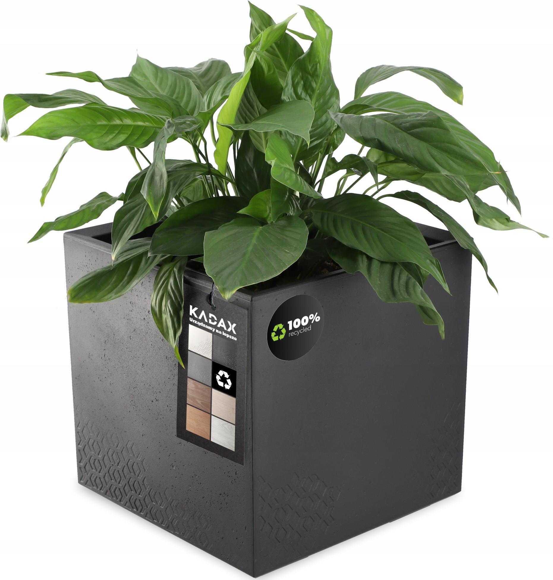 Kadax DONICZKA DONICA NA KÓŁKACH EKO 40x40CM CZARNA