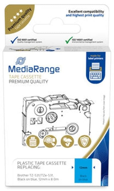 MediaRange Schriftbandka. Brother TZ-531/TZe-531 12mm,8m sw