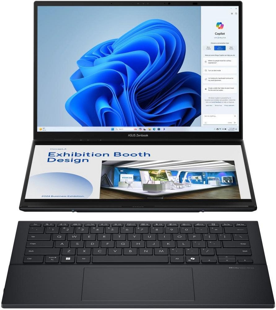 Notebook ASUS ZenBook Series DUO UX8406CA-PZ009W CPU Core Ultra U9-285H 2900 MHz 14" Touchscreen 2880x1800 RAM 32GB LPDDR5x SSD 2TB Intel Arc Graphics