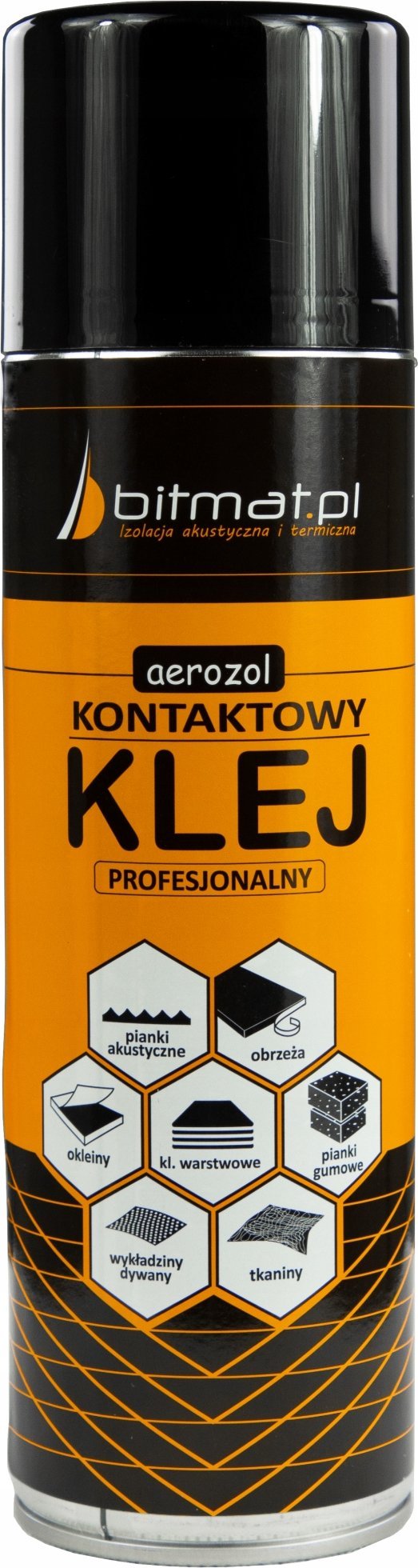 Klej w sprayu do paneli wygłuszających akustycznych kontaktowy do tkanin pianek Bitmat 500ml