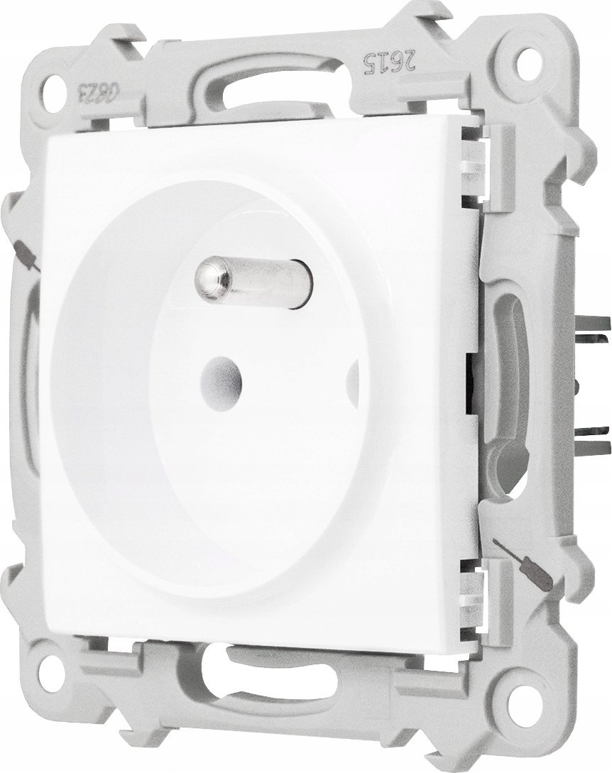 Ospel Gniazdo pojedyncze z uziemieniem Ospel Szafir GP-1ZZ/m/00 białe