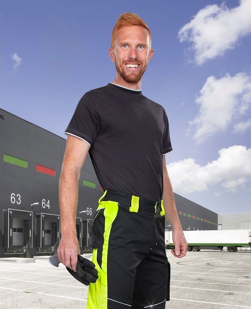 Ardon NEON spodnie do pasa - dopracowana sylwetka, wielofunkcyjna kieszeń miechowa na boku, kieszeń komórka 5,6 - czerwony 60