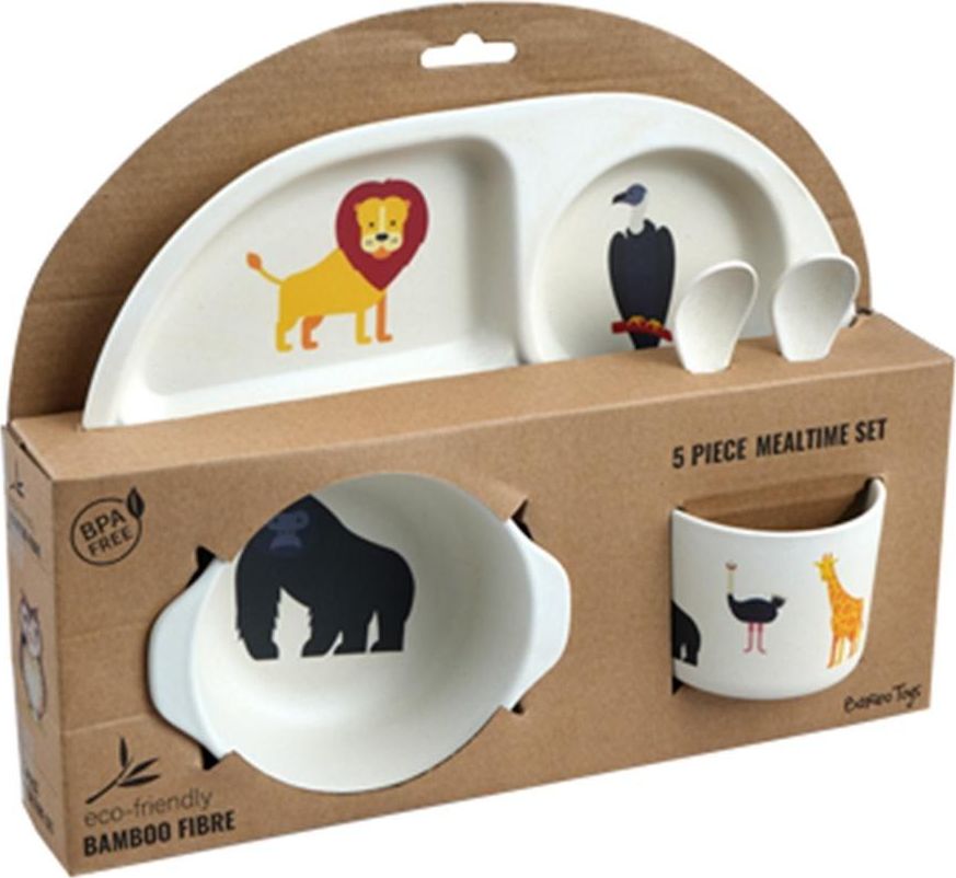 Barbo Toys Zestaw Naczyń Dziecięcych z Melaminy Safari