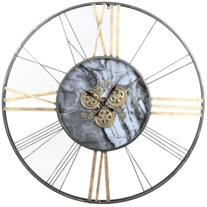 Zegar Ścienny Home ESPRIT Biały Złoty Metal 140 x 9 x 140 cm