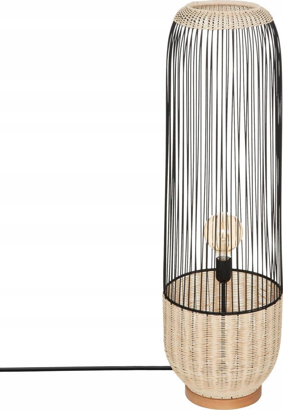 Atmosphera Lampa podłogowa boho Anea, rattan i metal, wys. 95 cm