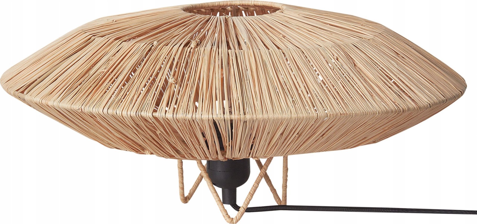 Lampa stołowa Beliani Lampa stołowa ze słomy naturalna MENTIRI