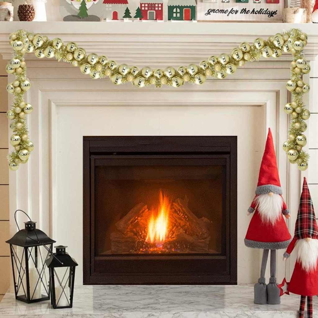 vidaXL Girlanda z bombek świątecznych złoty 186 cm polistyren