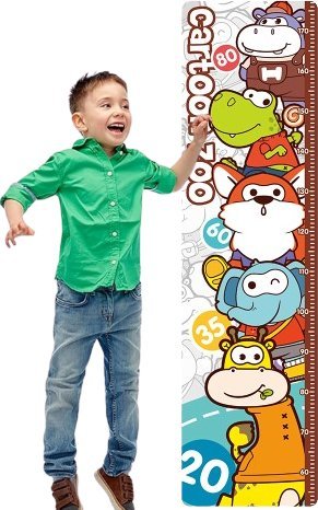 Askato Materiałowa Miarka wzrostu z kulkami na rzepy